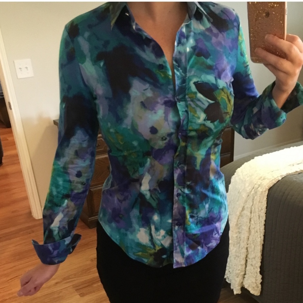 Watercolor button down